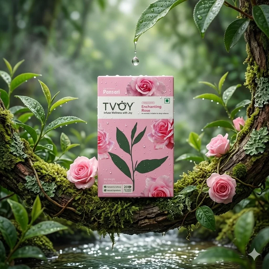drinking rose tea