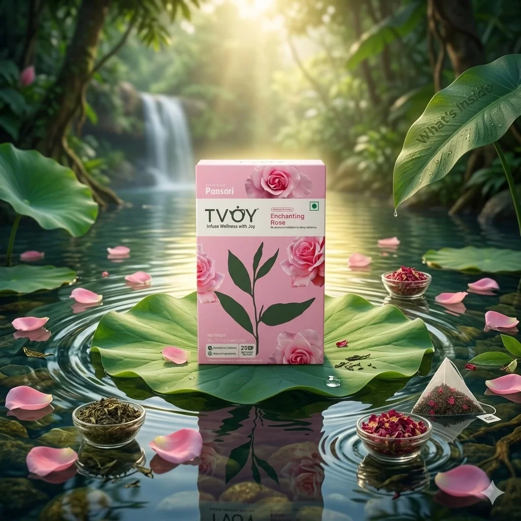 drinking rose tea