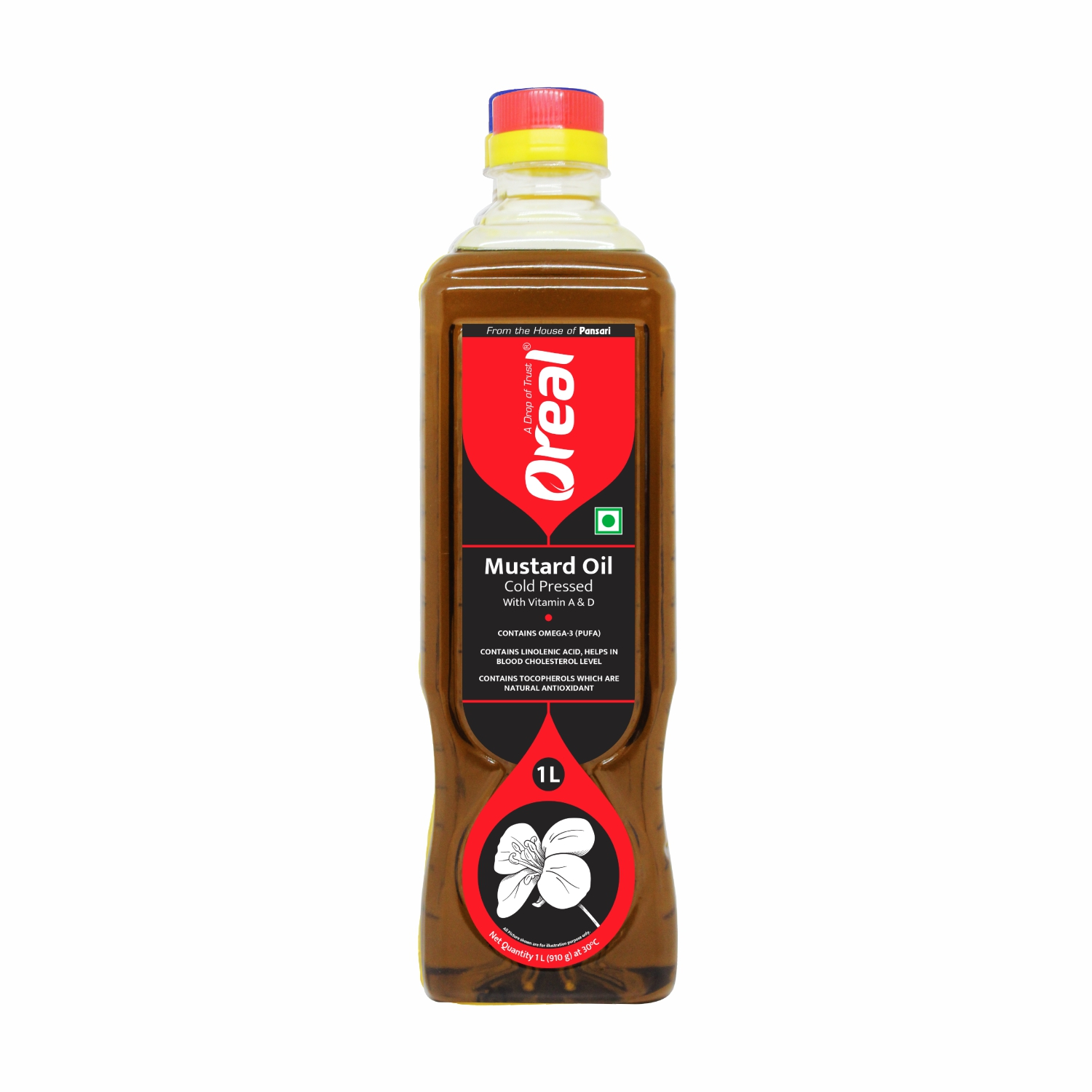 OREAL Premium Mustard Oil - Pure Cold Pressed