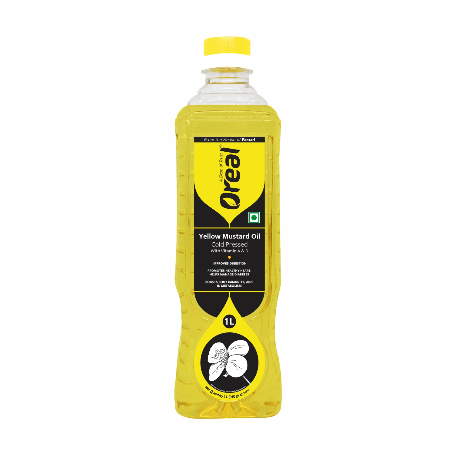 OREAL Premium Yellow Mustard Oil - Mild and Golden