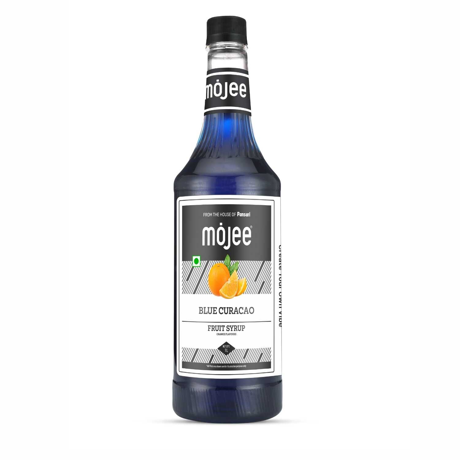 Mojee Blue Curacao flavour syrup for mocktails and beverages