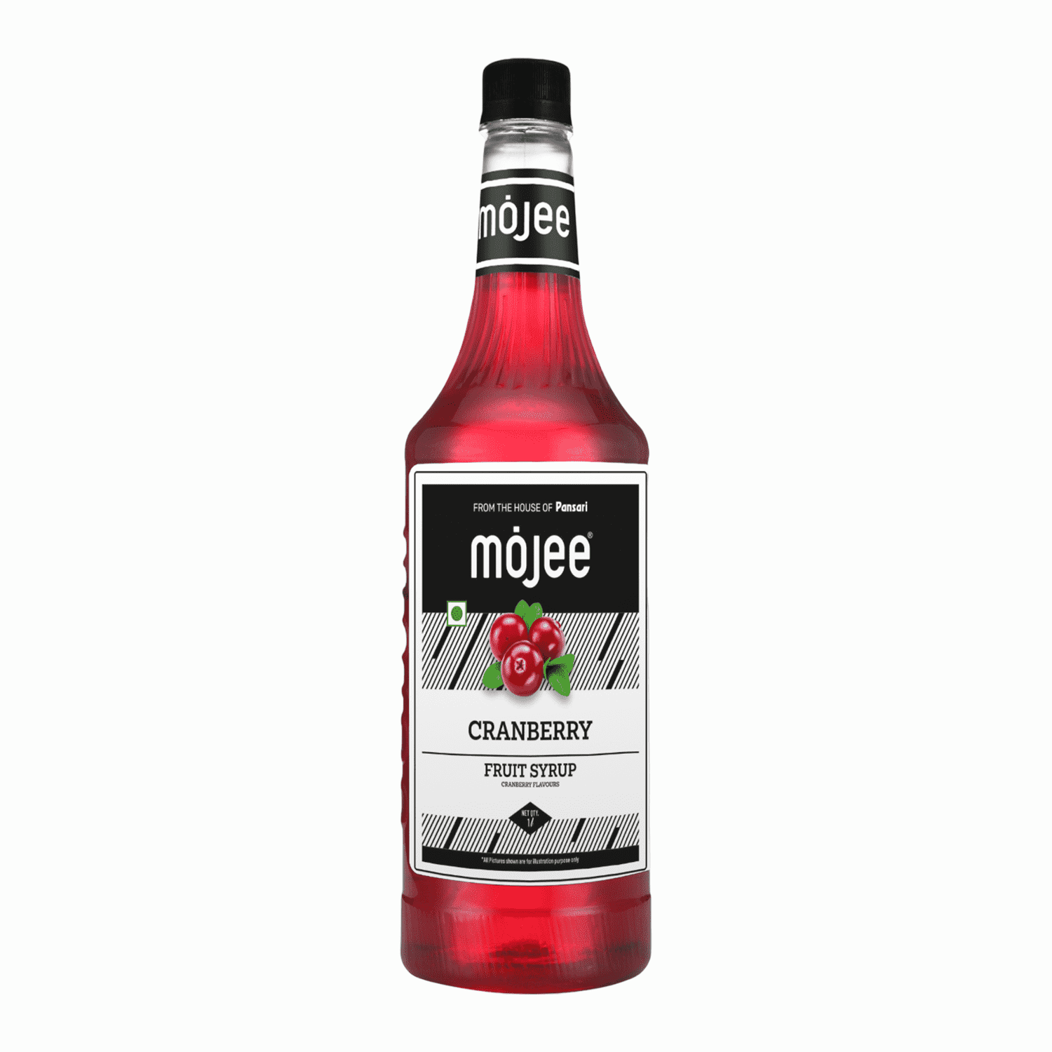 Mojee Cranberry flavour syrup for mocktails and beverages