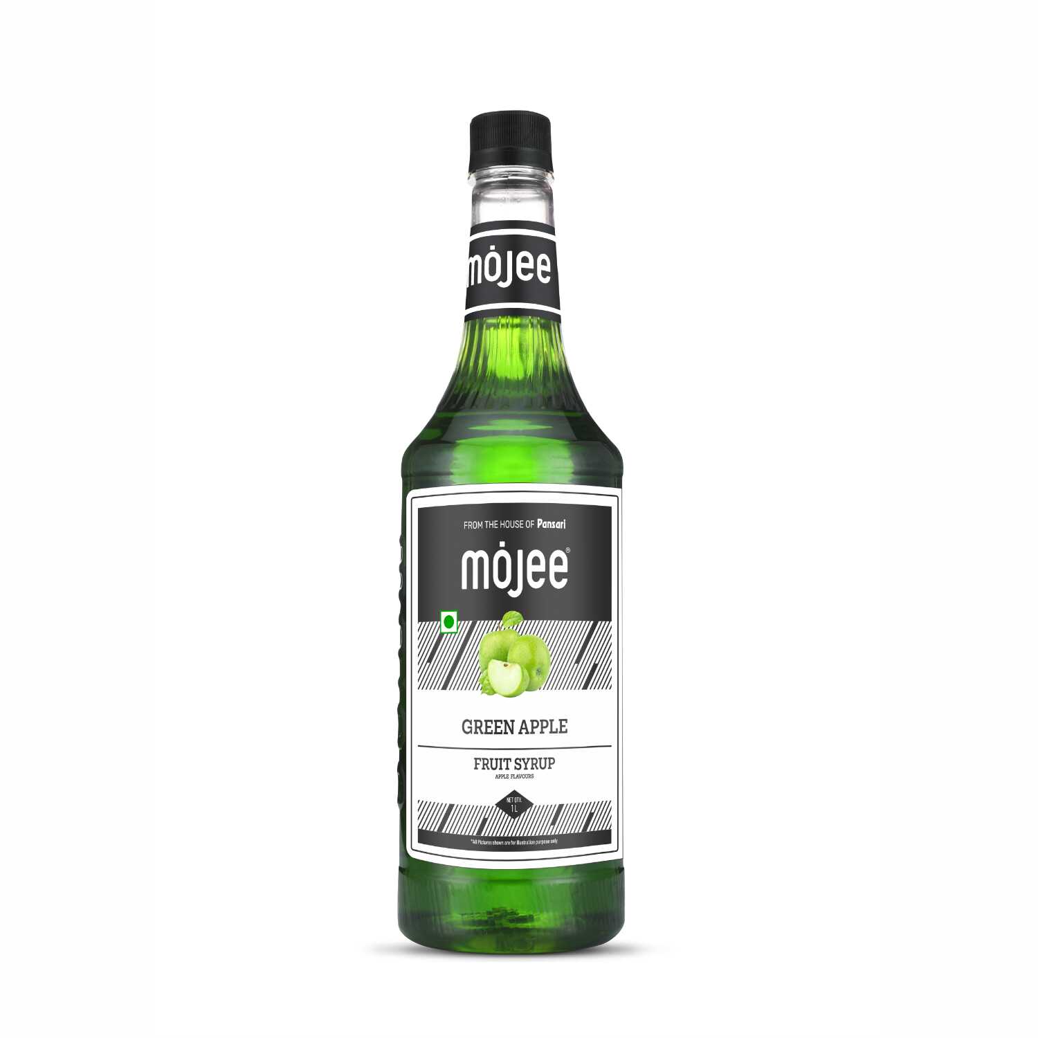 Mojee Green Apple flavour syrup for mocktails and beverages