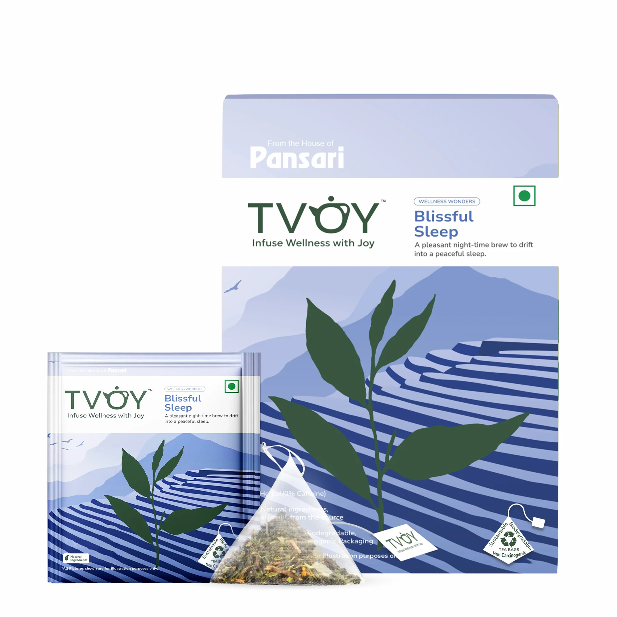 TVOY Blissful Sleep Tea — valerian lavender deep sleep herbal blend