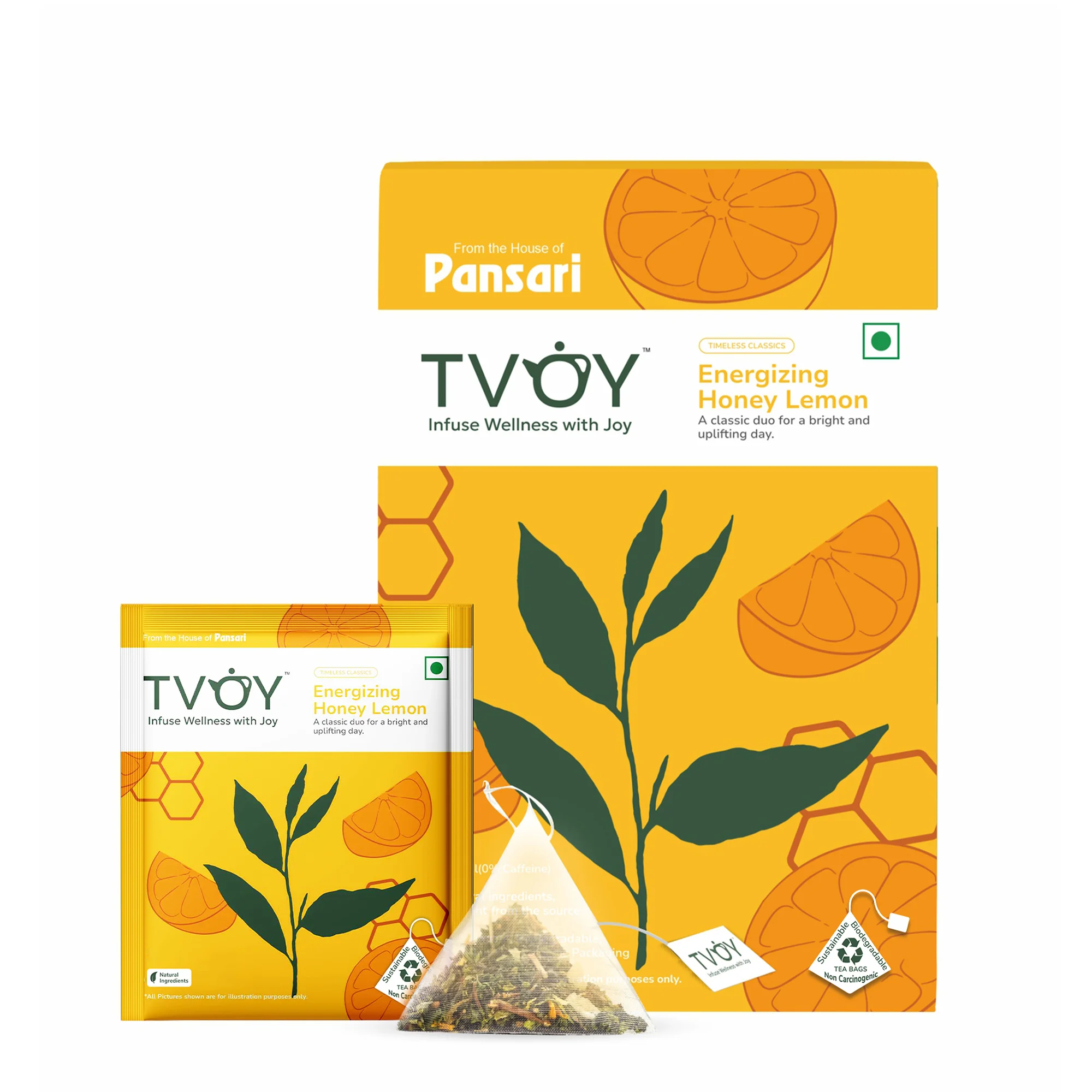 TVOY Energizing Honey Lemon Tea — citrus and honey green tea blend