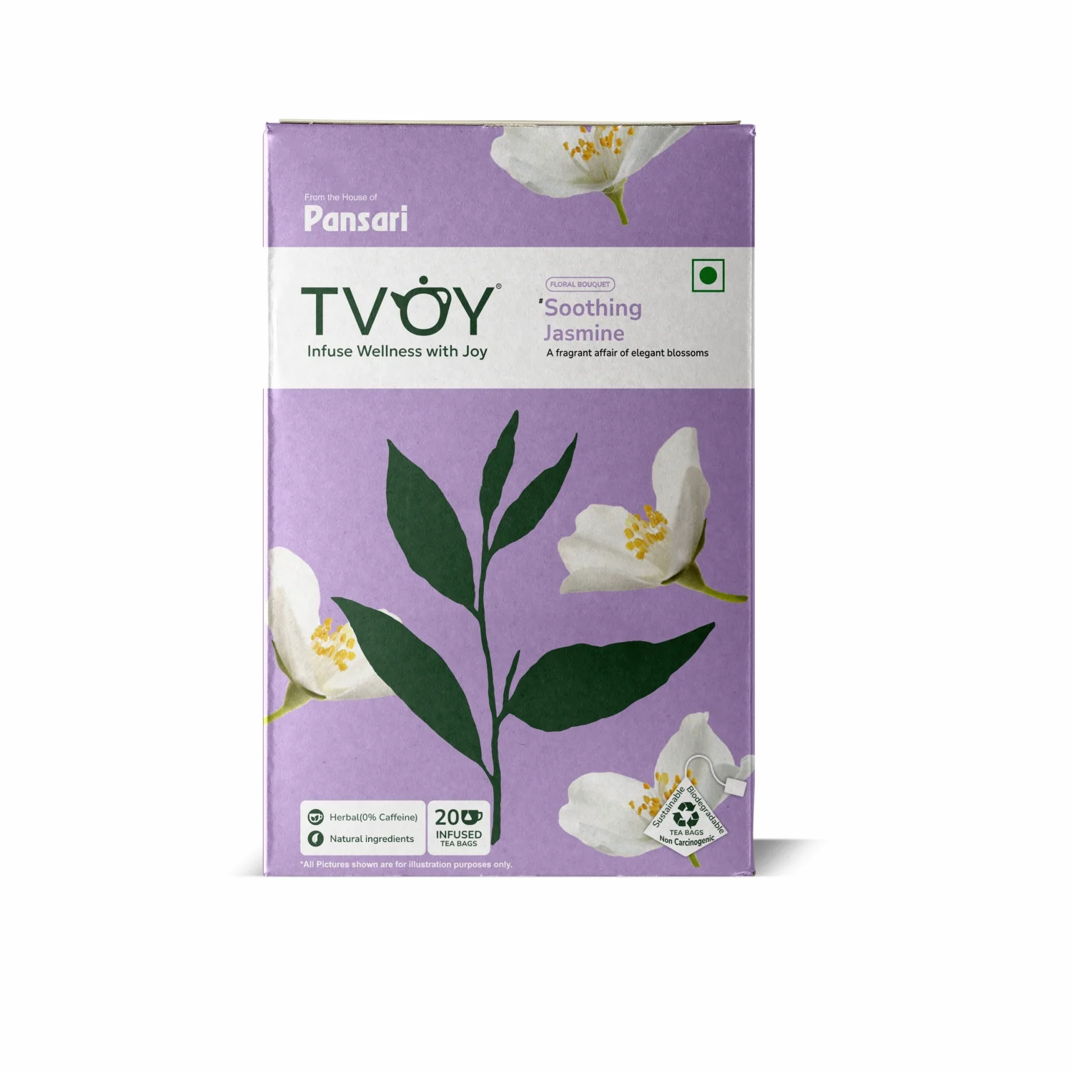 TVOY Soothing Jasmine Tea — jasmine blossom green tea blend