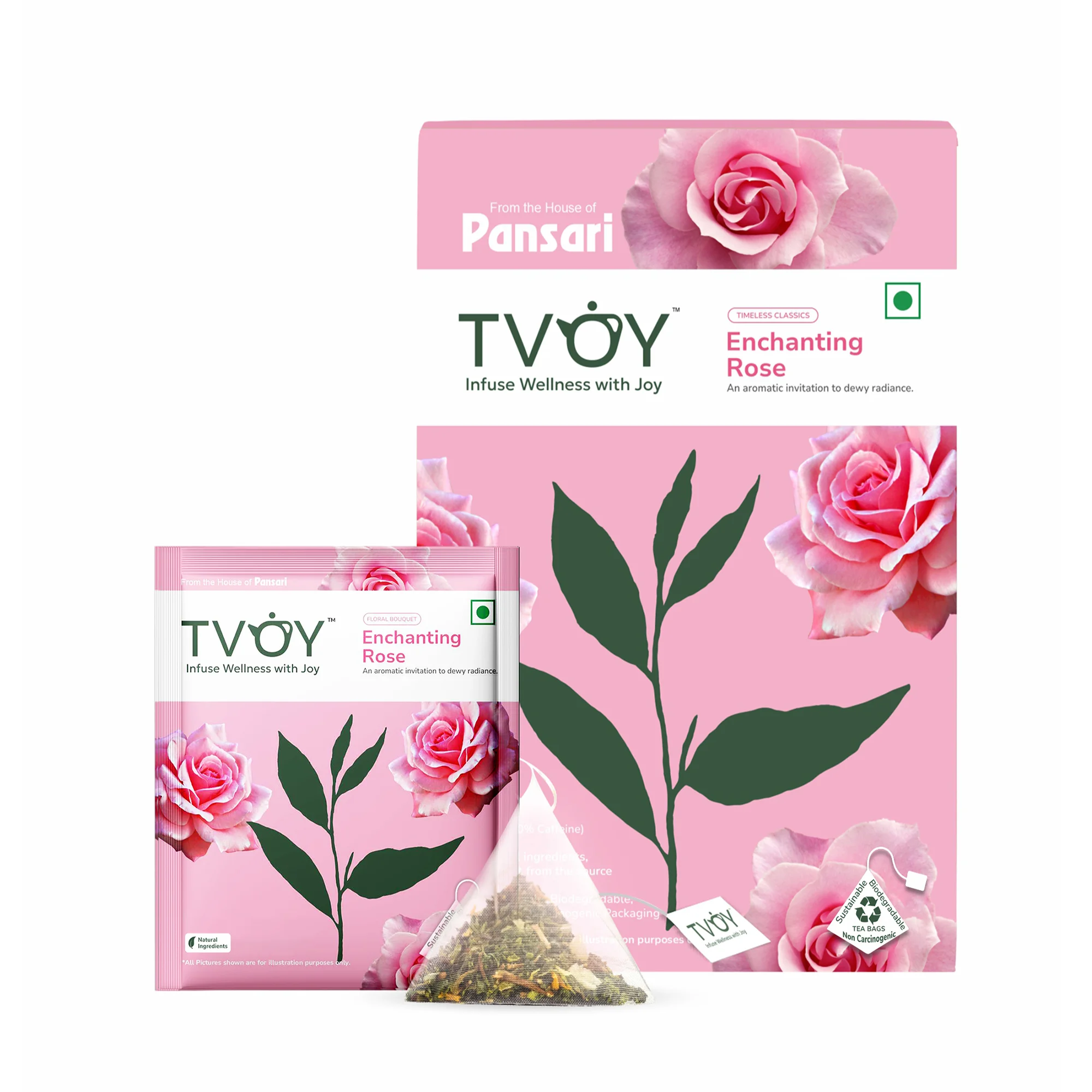 TVOY Enchanting Rose Tea — rose petal and white tea blend